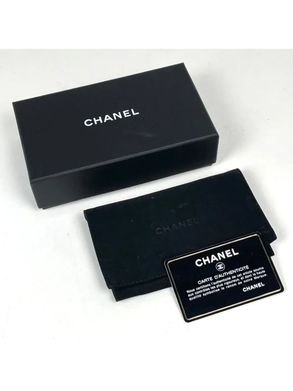Chanel Card Case CC Logo Caviar Leather Black